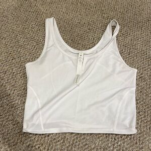 Lululemon cropped Henley shirt in size 2 white
